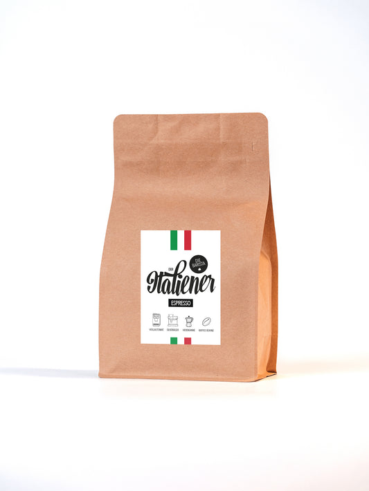 Verpackung von Der Italiener Espressobohnen, kräftig und vollmundig