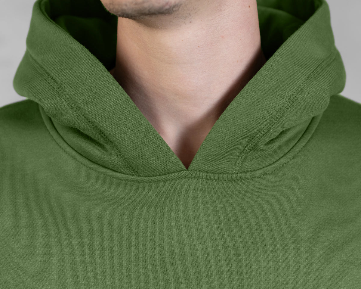XTRACTD Hoodie Urban Ape – Coffee Leaf – Nahaufnahme von Stoff und Druck
